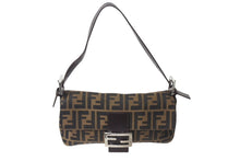Load image into Gallery viewer, FENDI フェンディ マンマバケット ワンショルダーバッグ 26424 ズッカ柄 ブラウン キャンバス レザー シルバー金具 美品 中古 4b002044