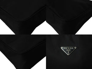 極美品 PRADA プラダ ホーボー ハンドバッグ ワンショルダーバッグ MV515 トライアングルロゴ ナイロン ブラック 中古 4b002047
