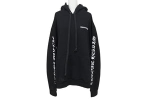 CHROME HEARTS クロムハーツ プルオーバーパーカー スクロールロゴ rn97729 サイズXXL コットン ブラック 美品 中古 4b002050