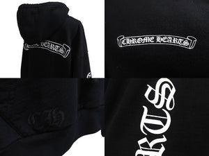 CHROME HEARTS クロムハーツ プルオーバーパーカー スクロールロゴ rn97729 サイズXXL コットン ブラック 美品 中古 4b002050
