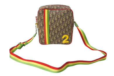 極美品 Christian Dior クリスチャンディオール トロッター ショルダーバッグ 01-MA-0044 ラスタカラー シルバー金具 中古 4b002052