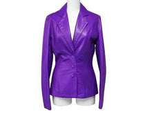 Load image into Gallery viewer, Christian Dior クリスチャンディオール ライダースジャケット 7P14022980 パープル レザー サイズ38 美品 中古 4b002056