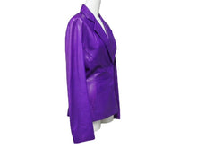 Load image into Gallery viewer, Christian Dior クリスチャンディオール ライダースジャケット 7P14022980 パープル レザー サイズ38 美品 中古 4b002056