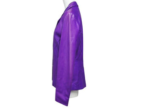 Christian Dior クリスチャンディオール ライダースジャケット 7P14022980 パープル レザー サイズ38 美品 中古 4b002056