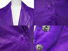 Load image into Gallery viewer, Christian Dior クリスチャンディオール ライダースジャケット 7P14022980 パープル レザー サイズ38 美品 中古 4b002056