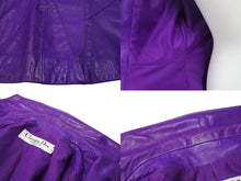 Load image into Gallery viewer, Christian Dior クリスチャンディオール ライダースジャケット 7P14022980 パープル レザー サイズ38 美品 中古 4b002056