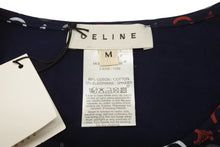 Load image into Gallery viewer, 極美品 CELINE セリーヌ 半袖Tシャツ チビT マカダム柄 コットン スパンデックス ネイビー ホワイト レッド サイズS 中古 4b002059