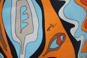 Emilio Pucci エミリオ プッチ マルチカラー 七分丈 Tシャツ 長袖 ワイドネック サイズ 36 中古 4b002060 
