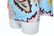 画像をギャラリービューアに読み込む, Emilio Pucci エミリオ プッチ マルチカラー 七分丈 Tシャツ 長袖 ワイドネック サイズ 36 中古 4b002060 