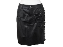 Load image into Gallery viewer, Christian Dior クリスチャン ディオール John Galliano Lamb skin Leather Skirt 2H14033350 ガリアーノ期 ラムスキン レザースカート サイズ US 4 ブラック 黒 美品 中古 4b002072