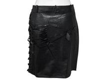 Load image into Gallery viewer, Christian Dior クリスチャン ディオール John Galliano Lamb skin Leather Skirt 2H14033350 ガリアーノ期 ラムスキン レザースカート サイズ US 4 ブラック 黒 美品 中古 4b002072
