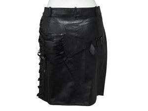 Christian Dior クリスチャン ディオール John Galliano Lamb skin Leather Skirt 2H14033350 ガリアーノ期 ラムスキン レザースカート サイズ US 4 ブラック 黒 美品 中古 4b002072