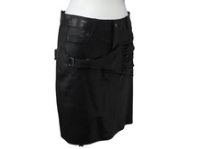 Load image into Gallery viewer, Christian Dior クリスチャン ディオール John Galliano Lamb skin Leather Skirt 2H14033350 ガリアーノ期 ラムスキン レザースカート サイズ US 4 ブラック 黒 美品 中古 4b002072