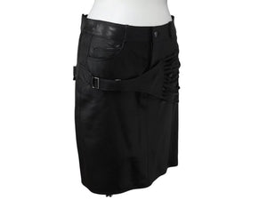 Christian Dior クリスチャン ディオール John Galliano Lamb skin Leather Skirt 2H14033350 ガリアーノ期 ラムスキン レザースカート サイズ US 4 ブラック 黒 美品 中古 4b002072