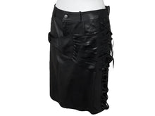 Load image into Gallery viewer, Christian Dior クリスチャン ディオール John Galliano Lamb skin Leather Skirt 2H14033350 ガリアーノ期 ラムスキン レザースカート サイズ US 4 ブラック 黒 美品 中古 4b002072