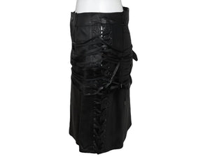 Christian Dior クリスチャン ディオール John Galliano Lamb skin Leather Skirt 2H14033350 ガリアーノ期 ラムスキン レザースカート サイズ US 4 ブラック 黒 美品 中古 4b002072