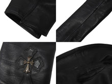 画像をギャラリービューアに読み込む, 美品 CHROME HEARTS クロムハーツ レディース ラウンドカラー レザージャケット ダガー ブルゾン ブラック 黒 サイズ XS 中古 4b002073 