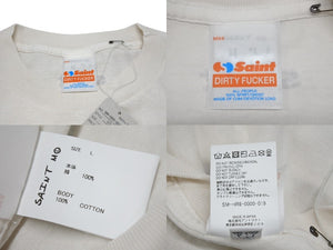 新品未使用品 SAINT MICHAEL セントマイケル LOVESONGＴシャツ SM-HR8-0000-019 コットン ヴィンテージ加工 ホワイト 中古4b002075
