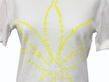 Load image into Gallery viewer, Lucien Pellat-Finet ルシアン ペラフィネ マリファナ 半袖Tシャツ サイズS プリント ホワイト イエロー 美品 中古 4b002077