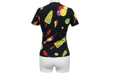 Load image into Gallery viewer, Christian Dior クリスチャンディオール 02SS ガリアーノ期 総柄 アイスクリーム Tシャツ レディース ブラック 黒 サイズ US 4 中古 4b002079