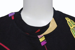 Christian Dior クリスチャンディオール 02SS ガリアーノ期 総柄 アイスクリーム Tシャツ レディース ブラック 黒 サイズ US 4 中古 4b002079