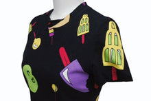 Load image into Gallery viewer, Christian Dior クリスチャンディオール 02SS ガリアーノ期 総柄 アイスクリーム Tシャツ レディース ブラック 黒 サイズ US 4 中古 4b002079
