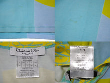 Load image into Gallery viewer, Christian Dior クリスチャンディオール ガリアーノ期 トロッター ナンバリングTシャツ Vネック 5E16155950 ライトブルー イエロー ライトグリーン 水色 サイズ US 8 中古 4b002080