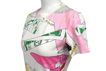 Load image into Gallery viewer, Christian Dior クリスチャンディオール ガリアーノ期 総柄 Tシャツ カットソー サドル 1E12055214 レディース ホワイト マルチカラー サイズ US 6 中古 4b002082