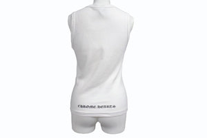 CHROME HEARTS クロムハーツ フローラルクロス タンクトップ ホワイト ONE SIZE コットン 美品 中古 4b002083 