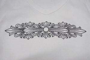 CHROME HEARTS クロムハーツ フローラルクロス タンクトップ ホワイト ONE SIZE コットン 美品 中古 4b002083 