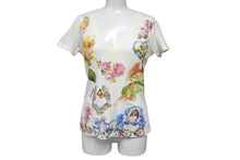 Load image into Gallery viewer, Christian Dior クリスチャンディオール ロマンティック 半袖Ｔシャツ Vネック 天使 花 犬 プリント ホワイト ジョンガリアーノ 良品 中古 4b002085