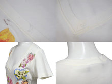 Load image into Gallery viewer, Christian Dior クリスチャンディオール ロマンティック 半袖Ｔシャツ Vネック 天使 花 犬 プリント ホワイト ジョンガリアーノ 良品 中古 4b002085