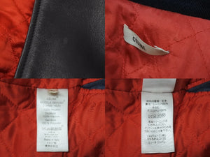 CELINE セリーヌ シープスキン レザージャケット フィービー期 ライダースジャケット 2 5H99/4533 ネイビー サイズ 36 中古 4b002086