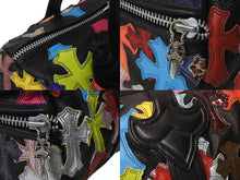 Load image into Gallery viewer, 新品同様 CHROME HEARTS クロムハーツ セメタリー クロスパッチ ボストンバッグ ミニボストン シルバー925 ブラック マルチカラー 中古 4b002088