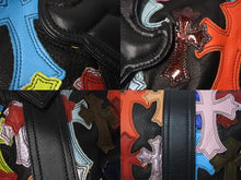 Load image into Gallery viewer, 新品同様 CHROME HEARTS クロムハーツ セメタリー クロスパッチ ボストンバッグ ミニボストン シルバー925 ブラック マルチカラー 中古 4b002088