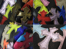 Load image into Gallery viewer, 新品同様 CHROME HEARTS クロムハーツ セメタリー クロスパッチ ボストンバッグ ミニボストン シルバー925 ブラック マルチカラー 中古 4b002088