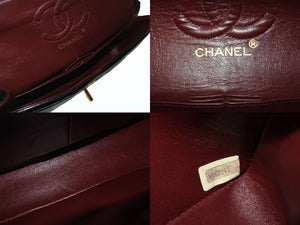 極美品 CHANEL シャネル マトラッセ23 Wフラップ Wチェーンショルダーバッグ 1番台 ラムスキン ココマーク ブラック ゴールド金具 中古 4b002103