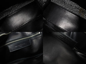 BALENCIAGA バレンシアガ クラシック シティ ハンドバッグ 2WAY 528147 メッシュ レザー ブラック シルバー金具 良品 中古 4b002112
