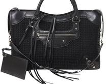 Load image into Gallery viewer, BALENCIAGA バレンシアガ クラシック シティ ハンドバッグ 2WAY 528147 メッシュ レザー ブラック シルバー金具 良品 中古 4b002112