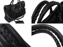 Load image into Gallery viewer, BALENCIAGA バレンシアガ クラシック シティ ハンドバッグ 2WAY 528147 メッシュ レザー ブラック シルバー金具 良品 中古 4b002112