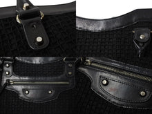 Load image into Gallery viewer, BALENCIAGA バレンシアガ クラシック シティ ハンドバッグ 2WAY 528147 メッシュ レザー ブラック シルバー金具 良品 中古 4b002112