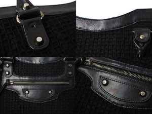 BALENCIAGA バレンシアガ クラシック シティ ハンドバッグ 2WAY 528147 メッシュ レザー ブラック シルバー金具 良品 中古 4b002112