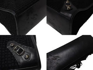 BALENCIAGA バレンシアガ クラシック シティ ハンドバッグ 2WAY 528147 メッシュ レザー ブラック シルバー金具 良品 中古 4b002112