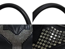 Load image into Gallery viewer, 極美品 YVES SAINT LAURENT イヴサンローラン ハンドバッグ 29233324 レザー ブラック スタッズ シルバー金具 中古 4b002114
