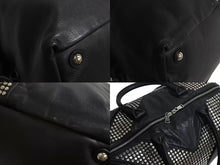 Load image into Gallery viewer, 極美品 YVES SAINT LAURENT イヴサンローラン ハンドバッグ 29233324 レザー ブラック スタッズ シルバー金具 中古 4b002114