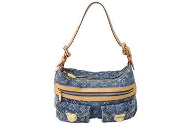 LOUIS VUITTON ルイヴィトン ショルダーバッグ ワンショルダー モノグラムデニムバギーPM M95049 インディゴブルー 美品 中古 4b002115