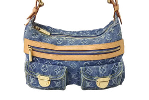 LOUIS VUITTON ルイヴィトン ショルダーバッグ ワンショルダー モノグラムデニムバギーPM M95049 インディゴブルー 美品 中古 4b002115