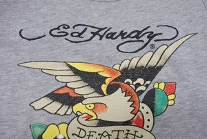 新品未使用 Ed Hardy エドハーディ タンクトップ キッズ ED-34-02 CHINA製 コットン グレー マルチカラー サイズ140 中古 4b002120