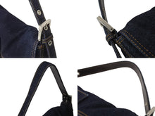 Load image into Gallery viewer, FENDI フェンディ マンマバケット ワンショルダーバッグ 26425 デニム レザー ネイビー シルバー金具 美品 中古 4b002120ff