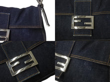 Load image into Gallery viewer, FENDI フェンディ マンマバケット ワンショルダーバッグ 26425 デニム レザー ネイビー シルバー金具 美品 中古 4b002120ff